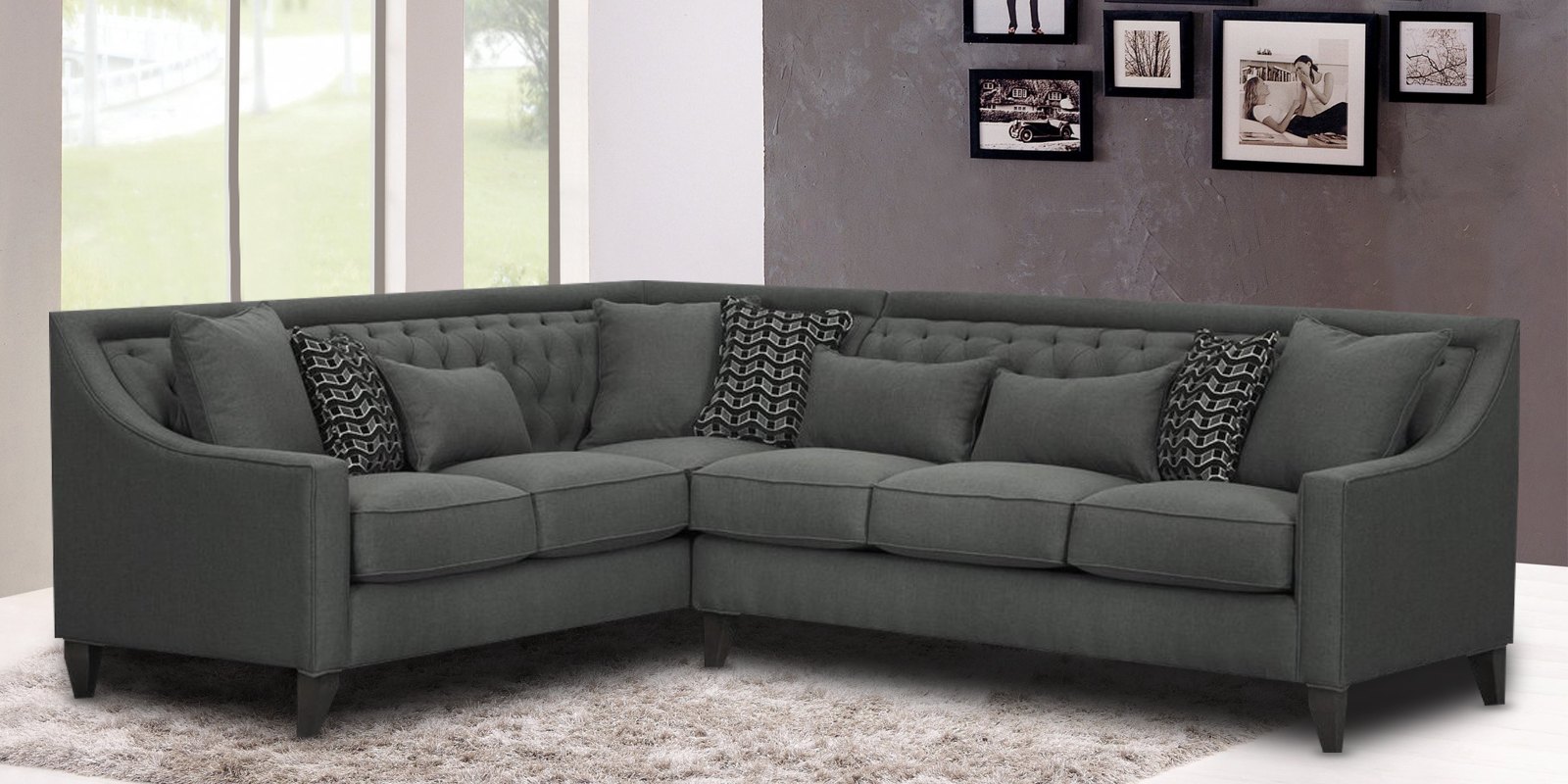 Nirvana Grey colour L  shape  sofa  Dreamzz Furniture 