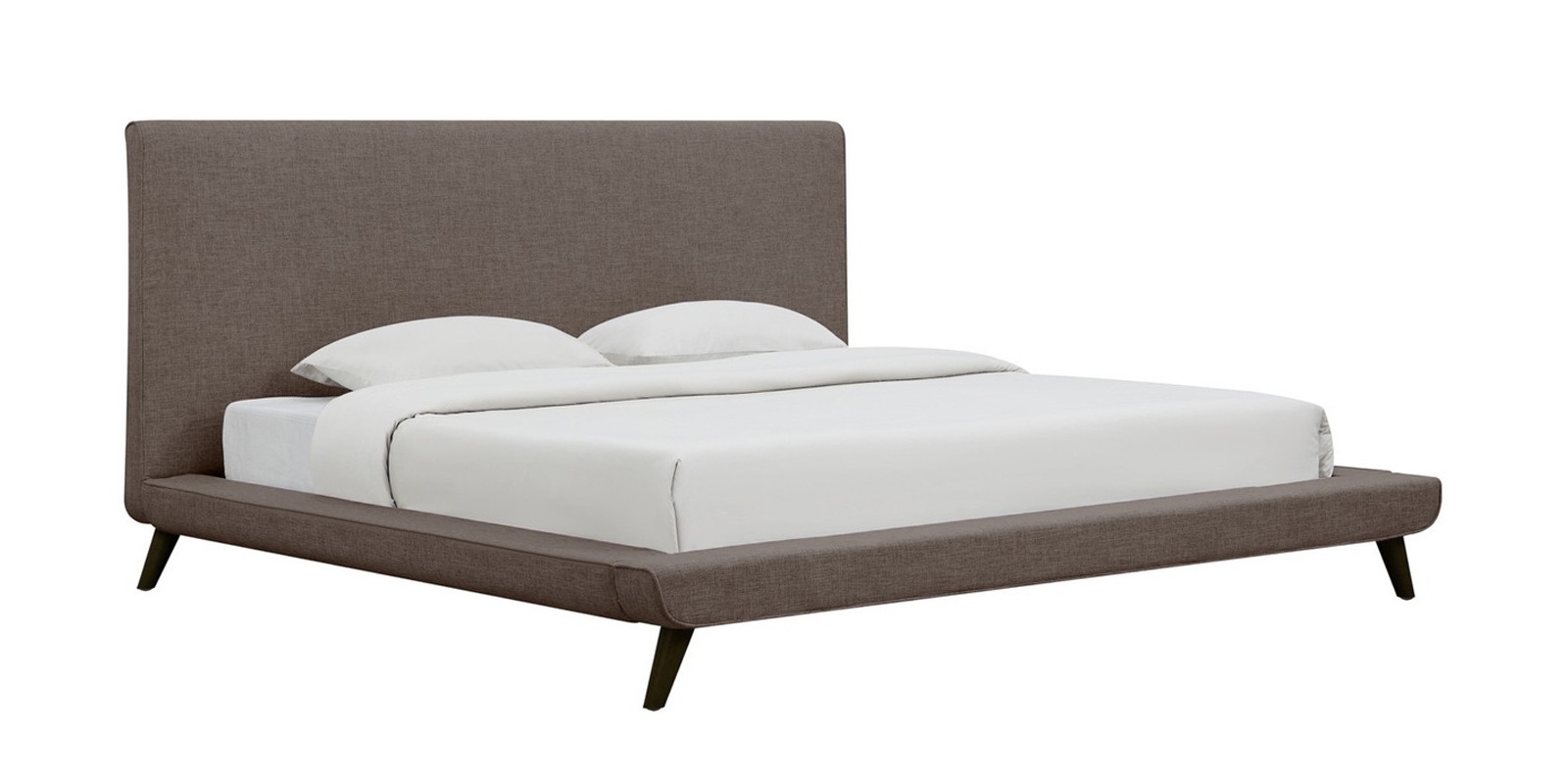 Aurora King Size Upholstered Bed in Brown Colour by Dreamzz Furniture