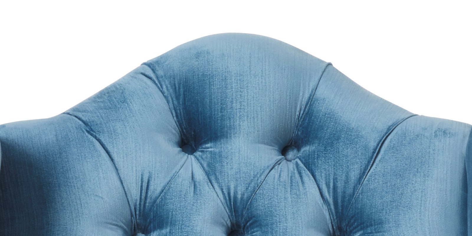 Arnova Velvet Wing Chair in Blue Colour by Dreamzz Furniture