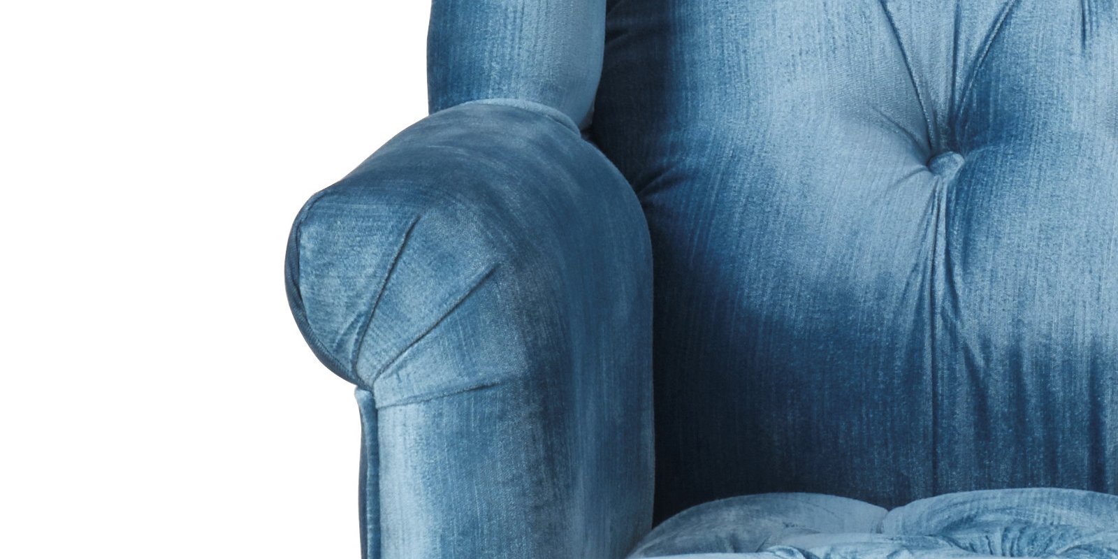 Arnova Velvet Wing Chair in Blue Colour by Dreamzz Furniture