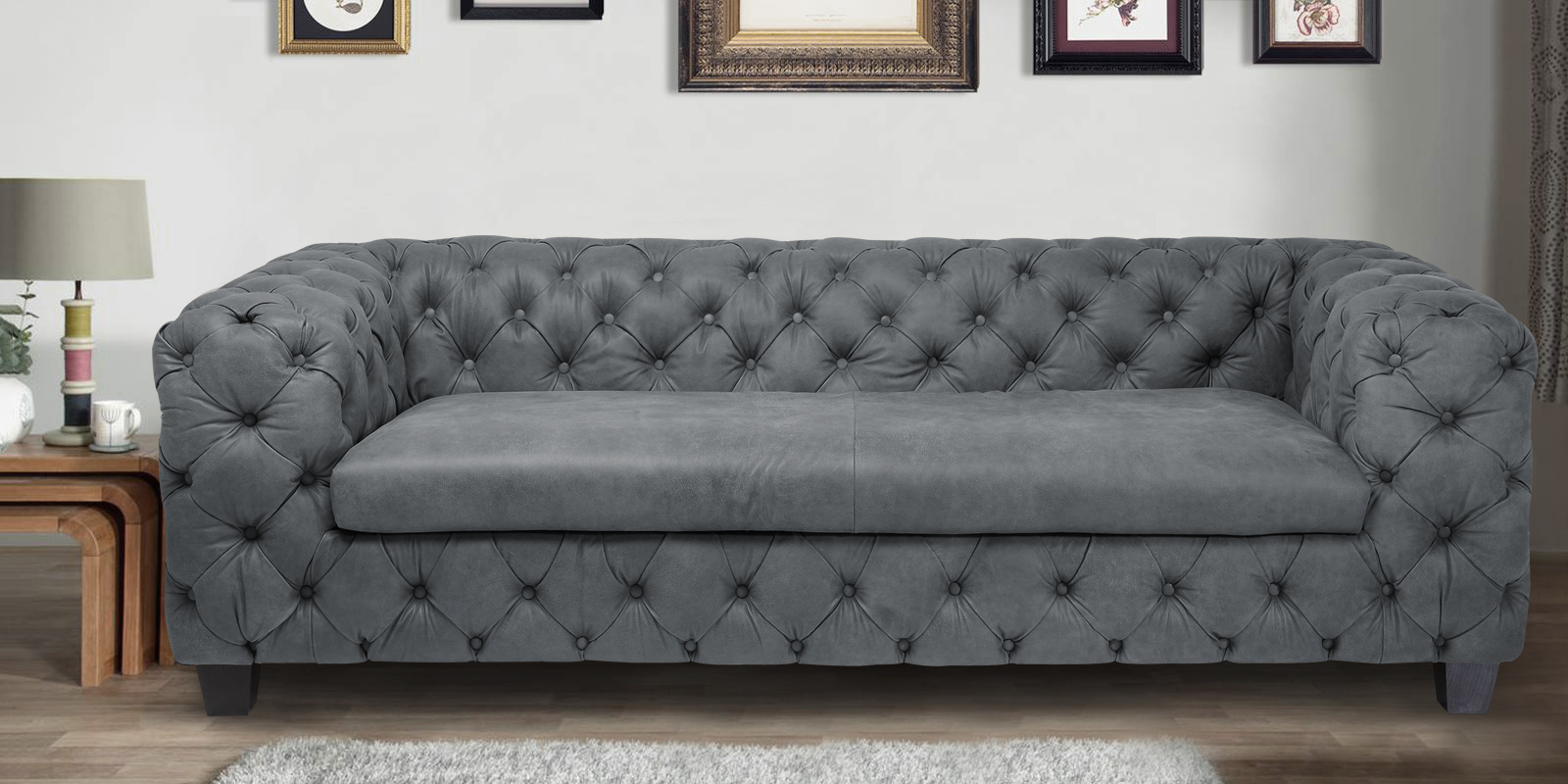 Beguiling Leatherette 3 Seater Sofa In