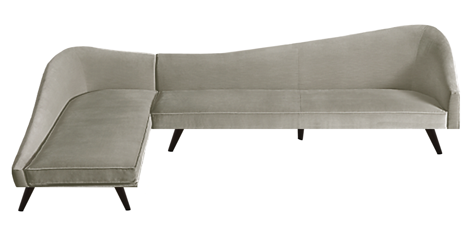 Vivacious Sofa with Lounger in Grey Colour