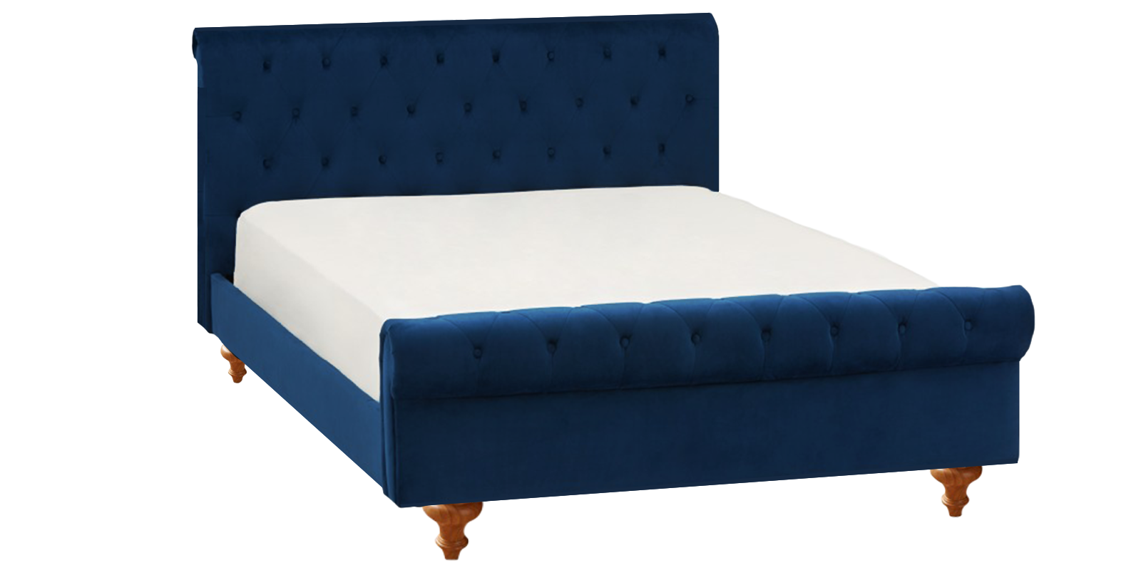 Elvira Upholstered King size Bed in Navy Blue Colour - Dreamzz ...