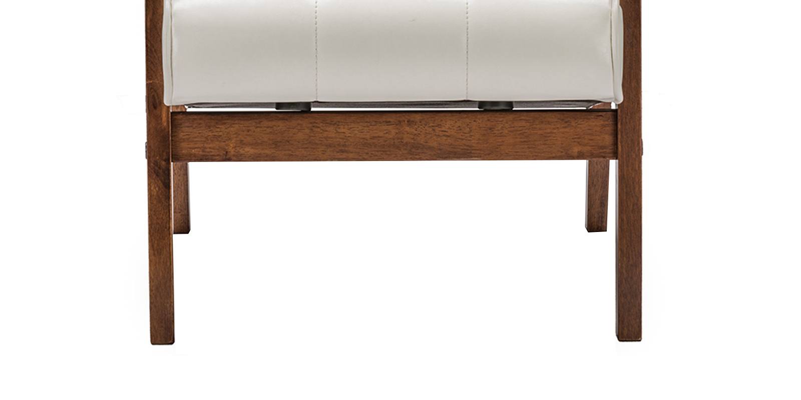 Mid Century Accent Chair In White Leatherette