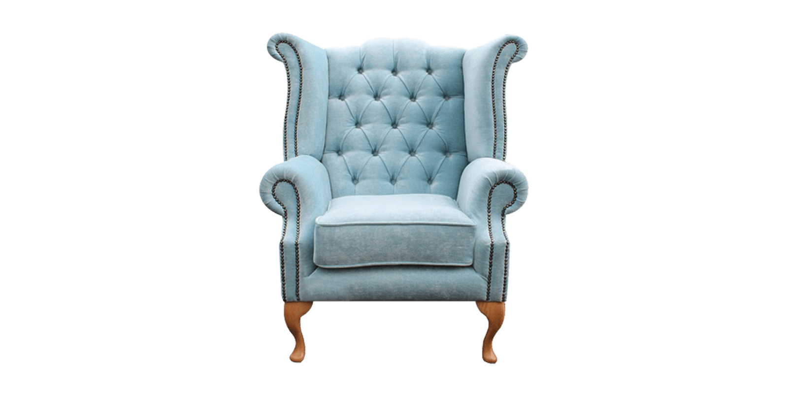 blue wing chair living room