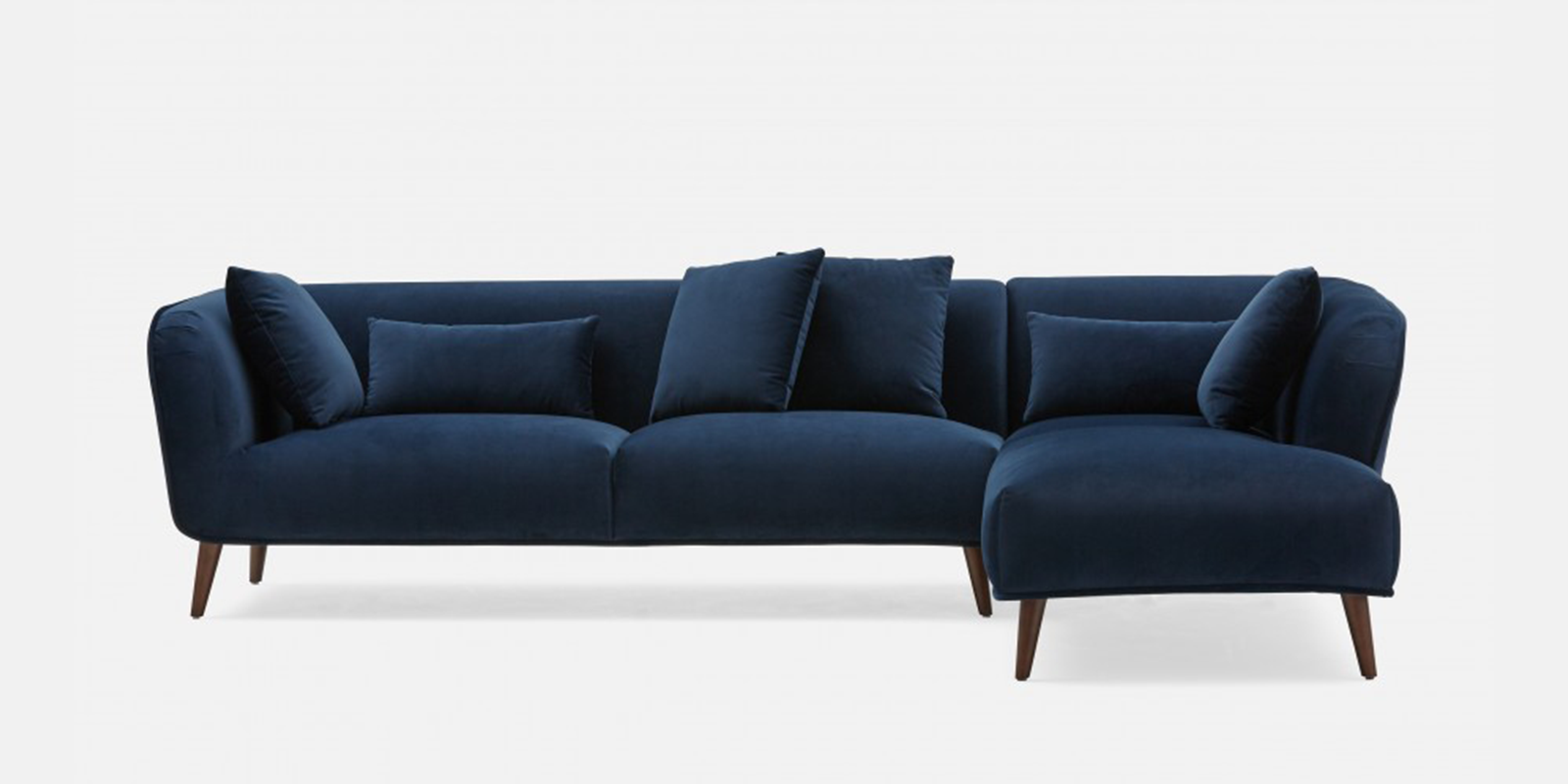 Distinguished LHS Two Seater Sofa with Lounger in Navy Blue Colour