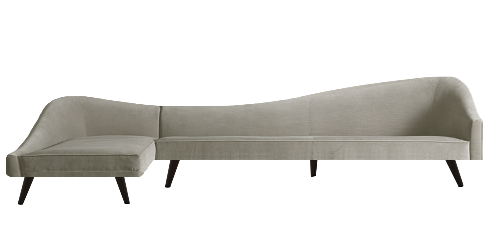 Vivacious Sofa with Lounger in Grey Colour