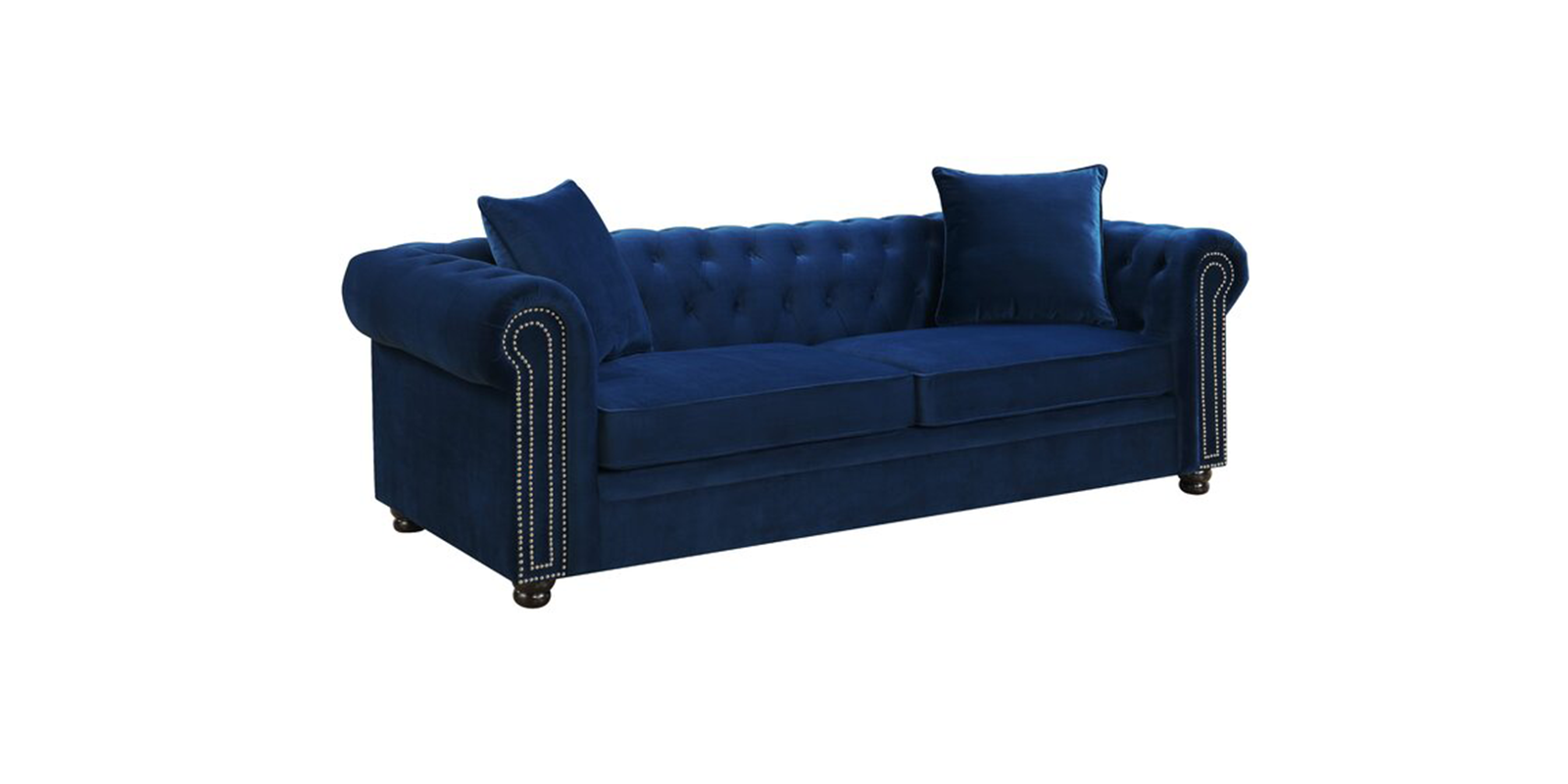 Perceptive Velvet 3 Seater Sofa in Navy Blue Colour - Dreamzz ...