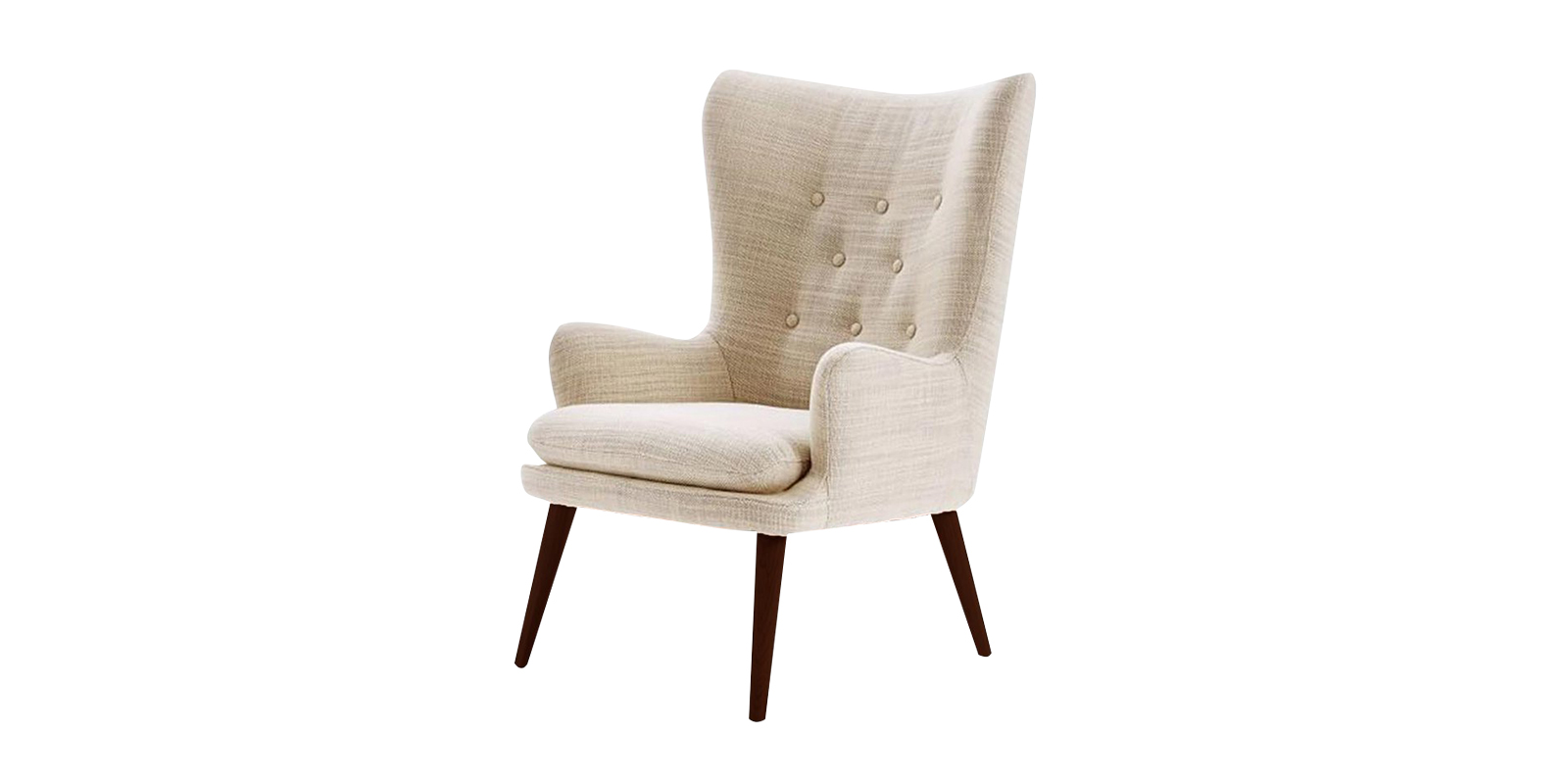 Charming Wing Chair in Beige Colour by Dreamzz Furniture