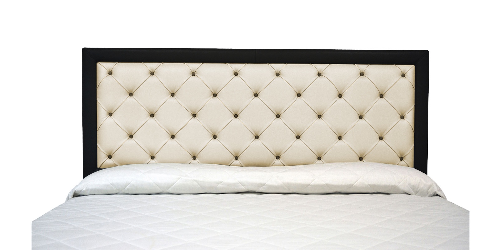Ailey Cream Black Leatherette Upholstered Bed With Hydraulic Storage
