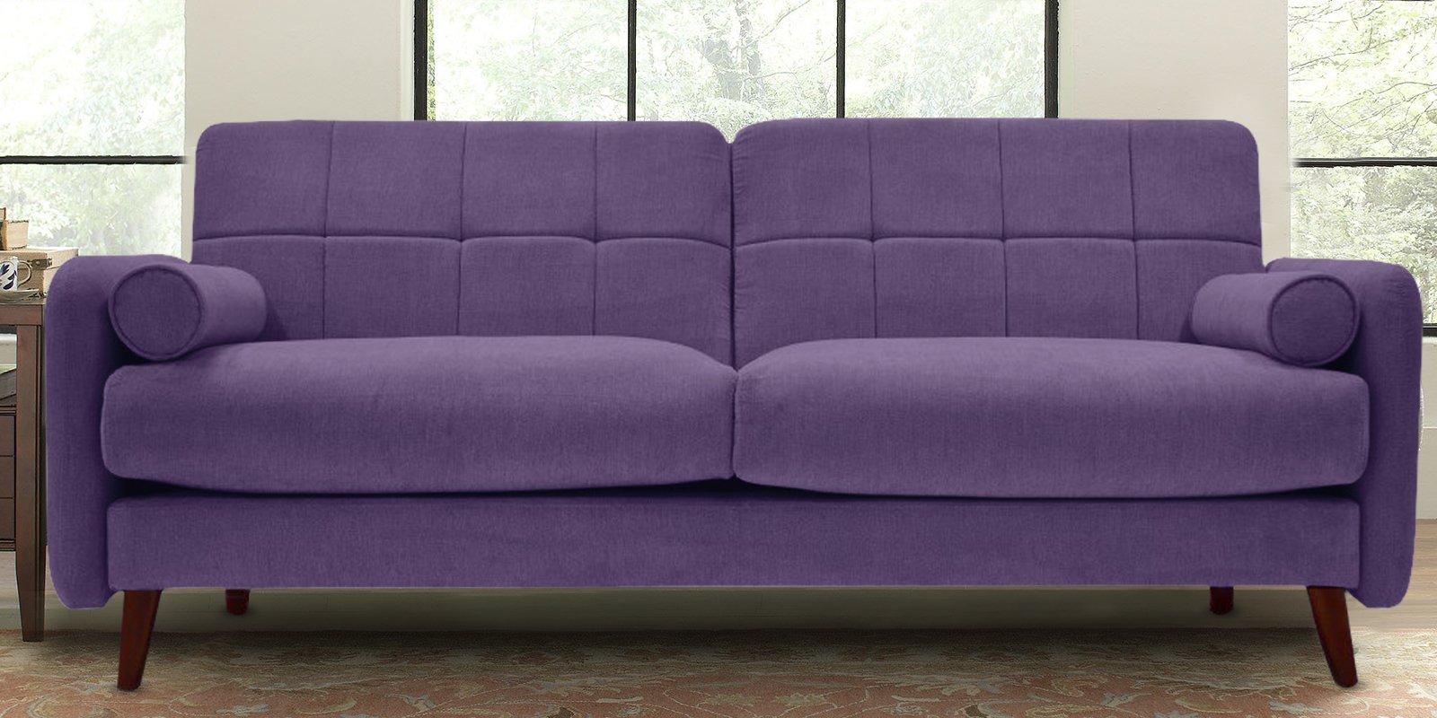 Grenola Two Seater Sofa In Purple Colour - Dreamzz Furniture ...