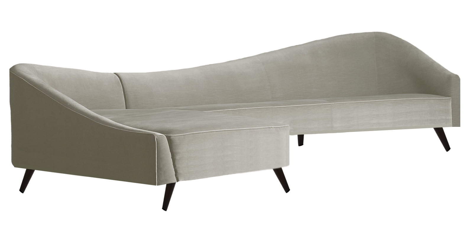 Vivacious Sofa with Lounger in Grey Colour