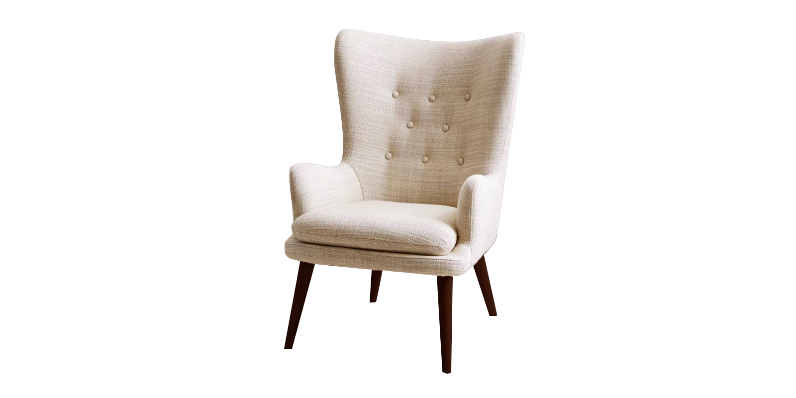 Charming Wing Chair in Beige Colour by Dreamzz Furniture