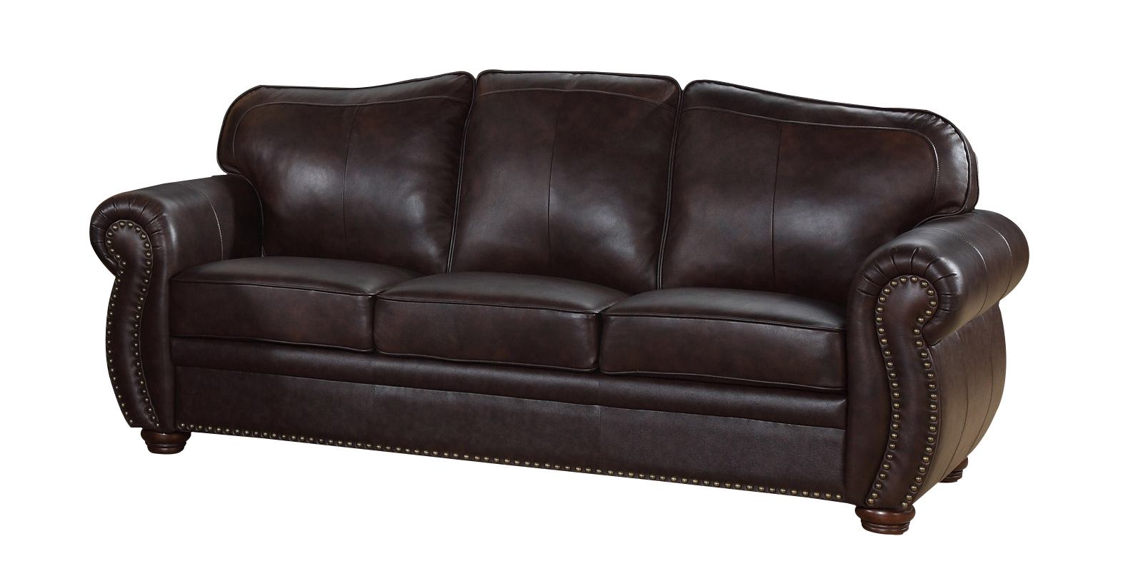Editha Leatherette Sofa Set in Brown Colour