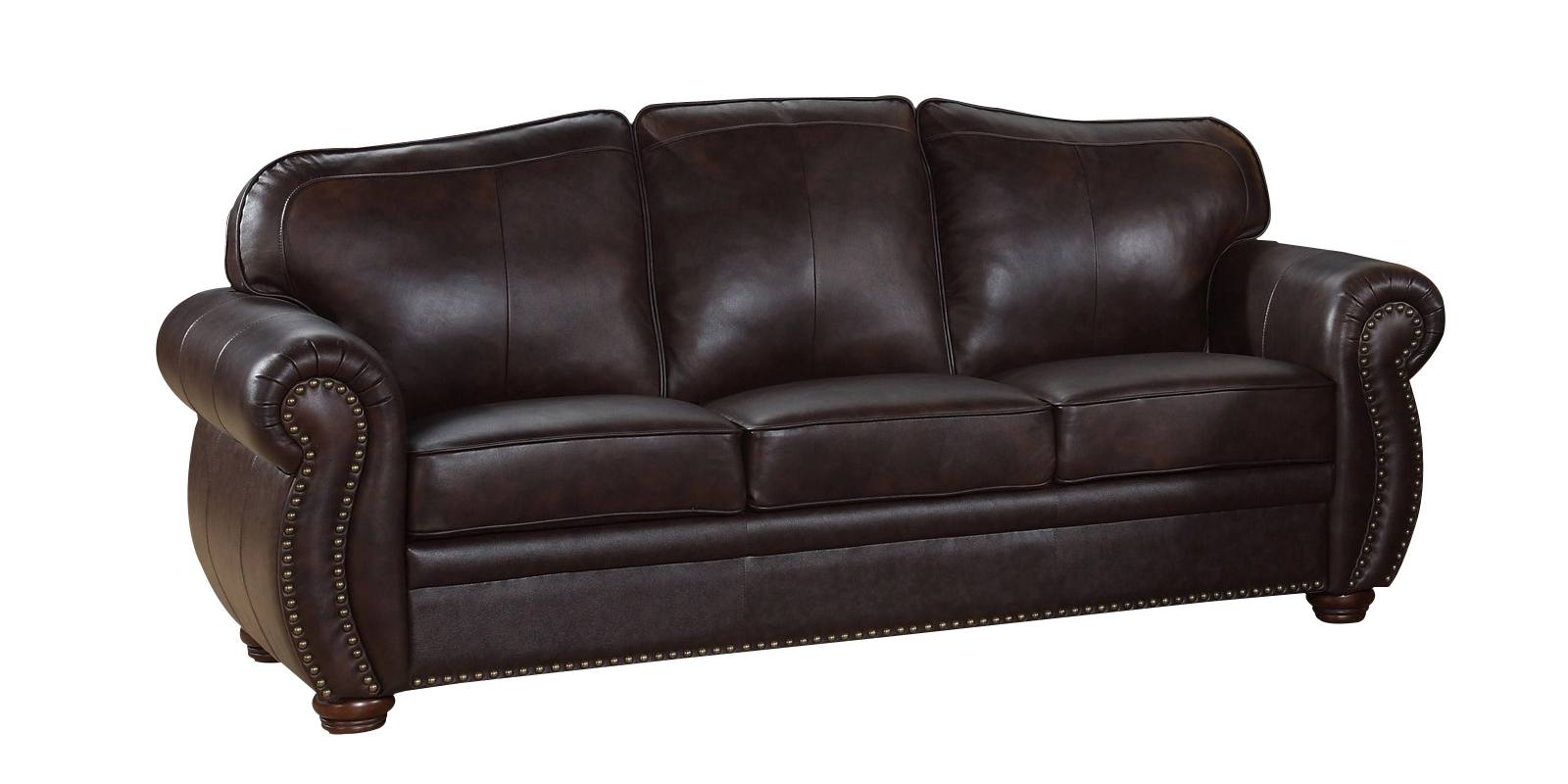 Editha Leatherette Sofa Set in Brown Colour