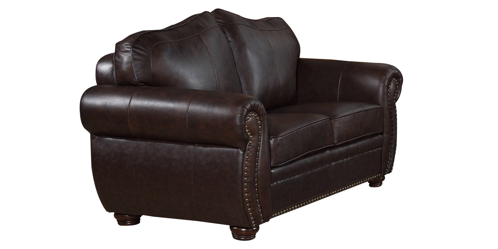 Editha Leatherette Sofa Set in Brown Colour