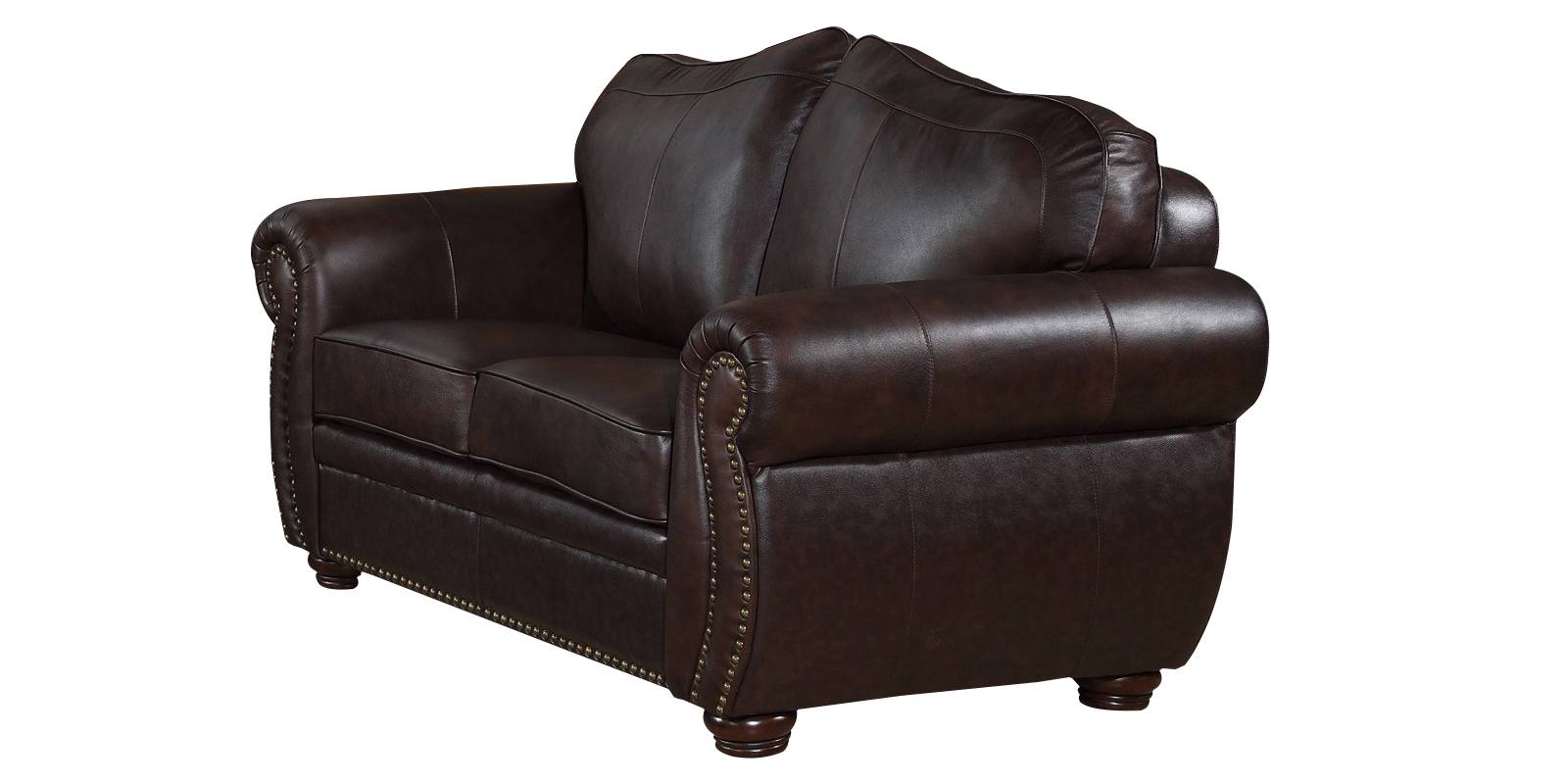 Editha Leatherette Sofa Set in Brown Colour