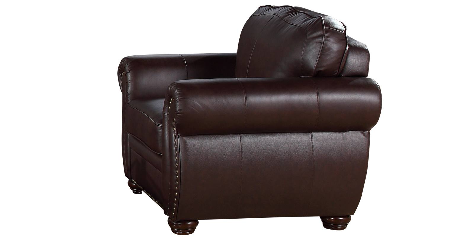 Editha Leatherette Sofa Set in Brown Colour