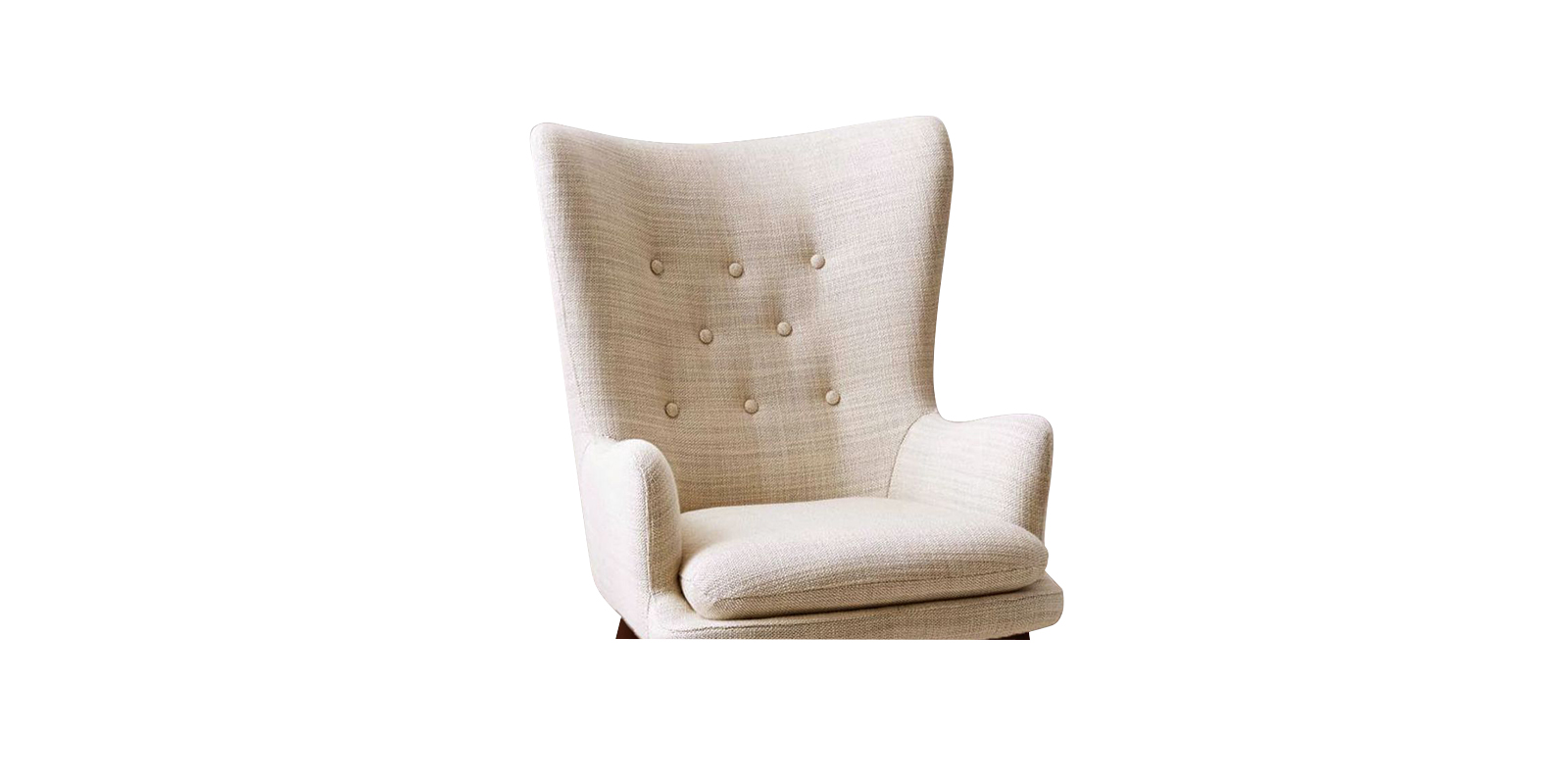 Charming Wing Chair in Beige Colour by Dreamzz Furniture