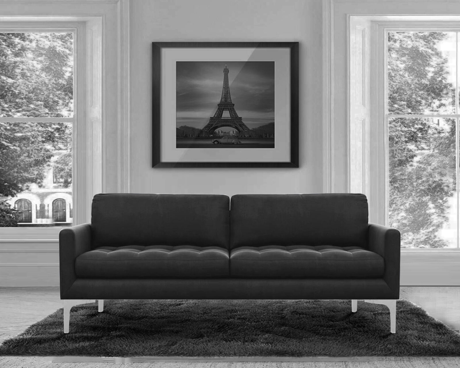 Resplendent Fabric 3 Seater Sofa in Dark Brown Colour