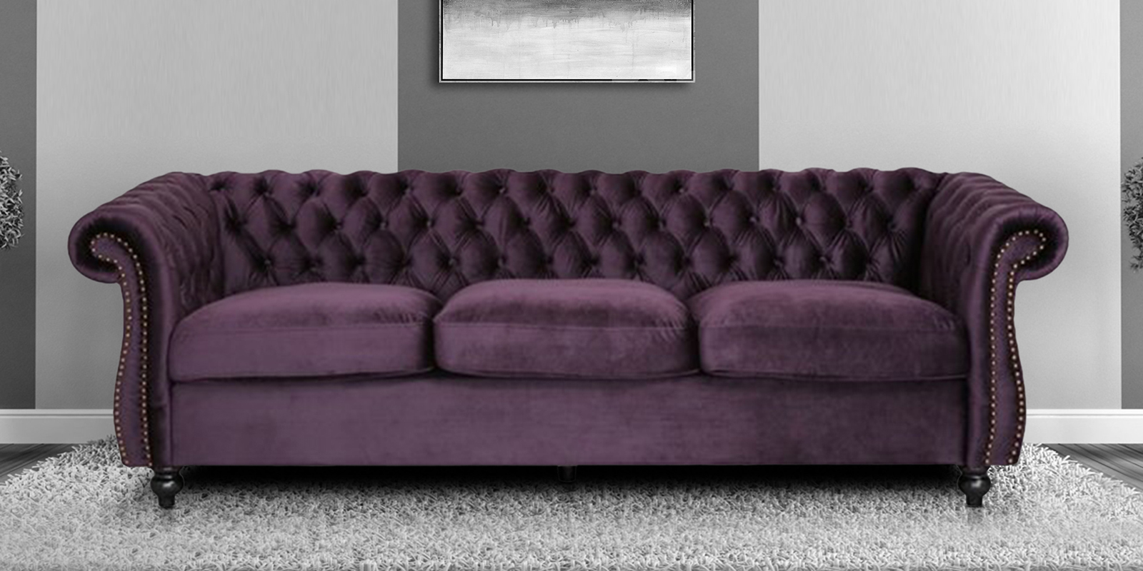 Purple 3 seater sofa store