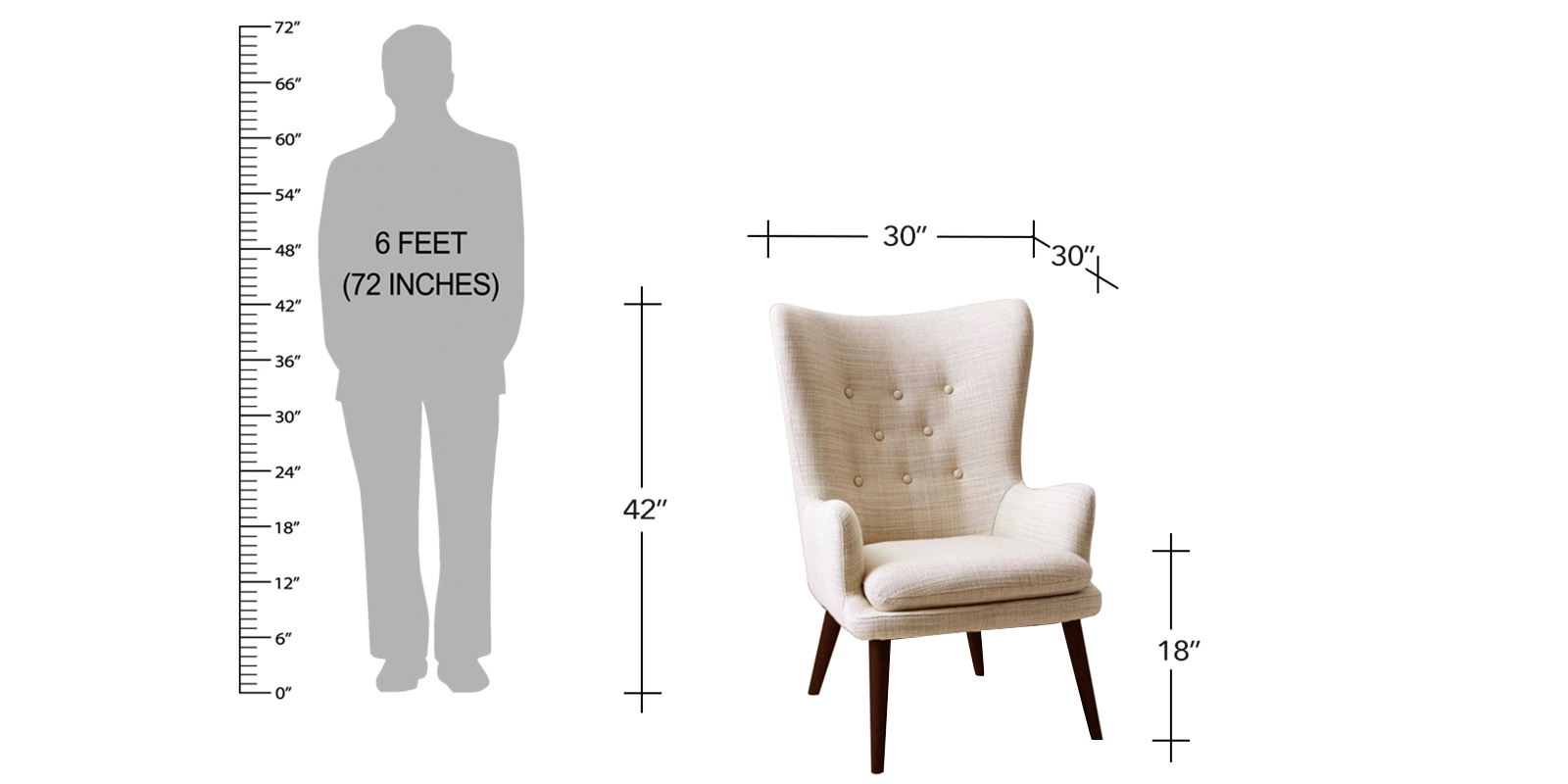 Charming Fabric Lounge Chair in Beige Colour Dreamzz Furniture