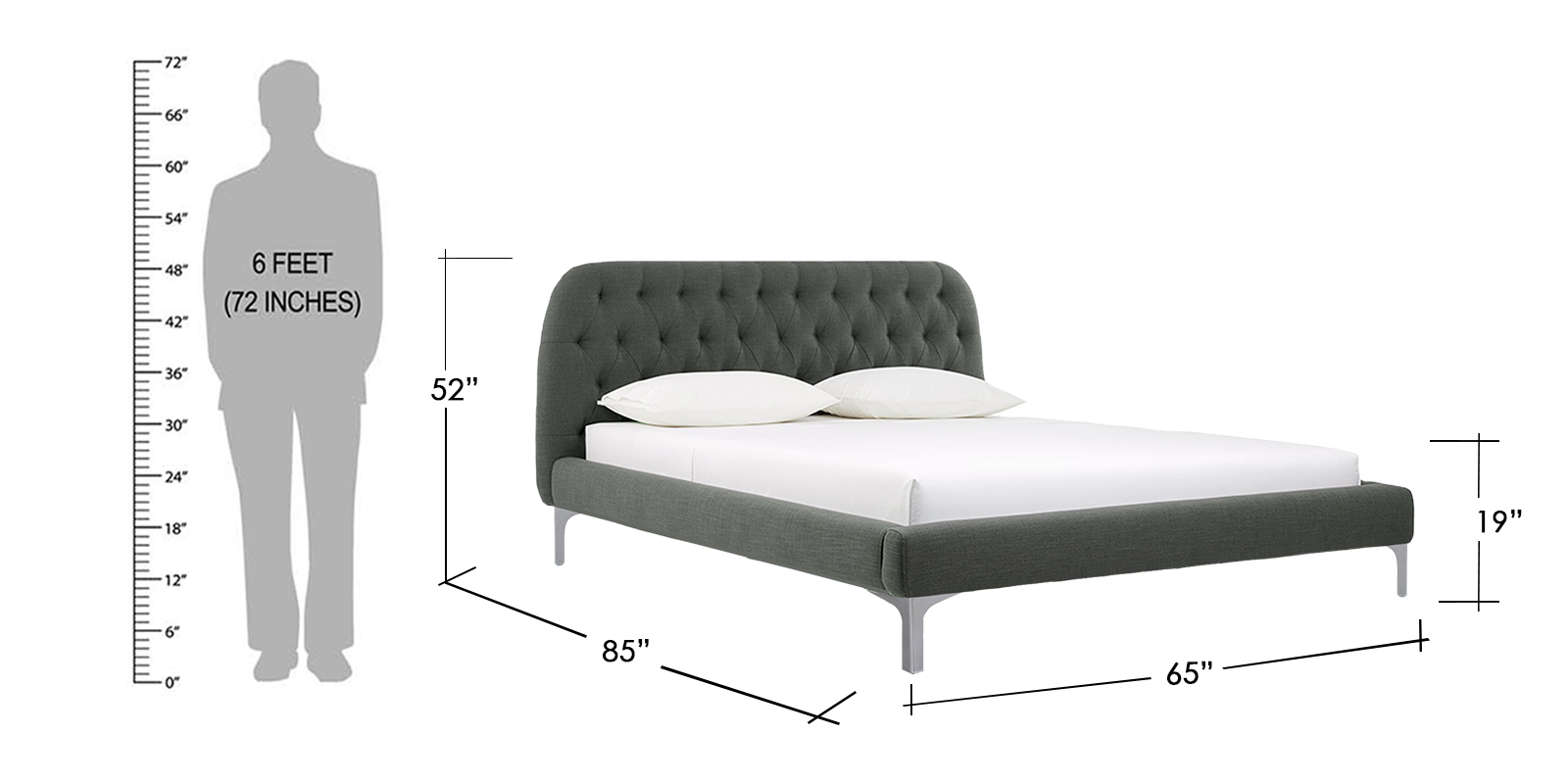 Beauforts Tufted Upholstered Queen Size Bed