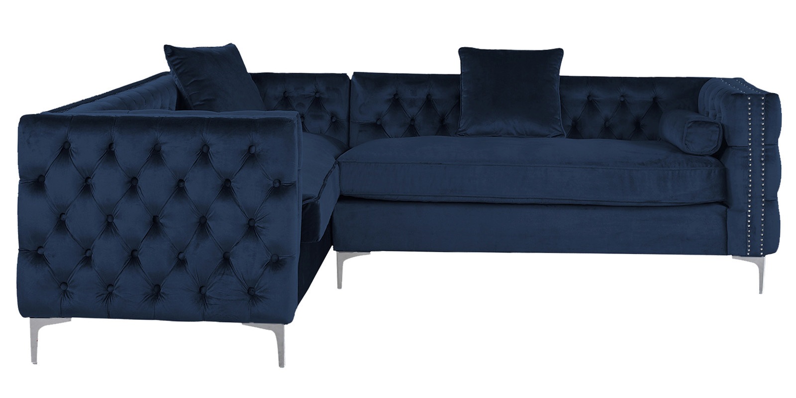 Tidafors Velvet Rhs Sectional Sofa In