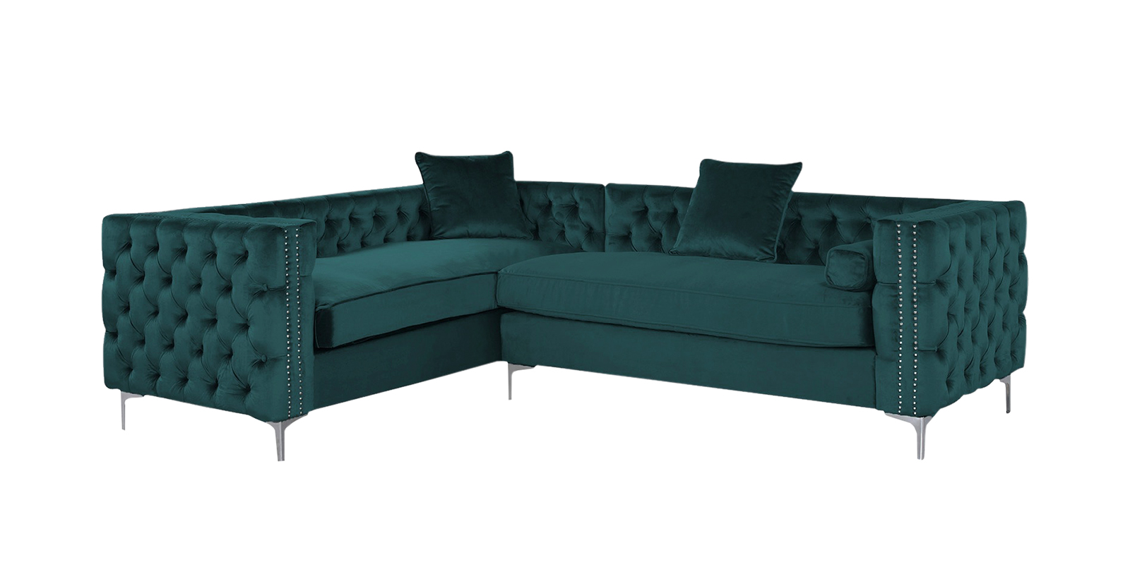 Tidafors Classic LHS Sofa in Velvet Green colour