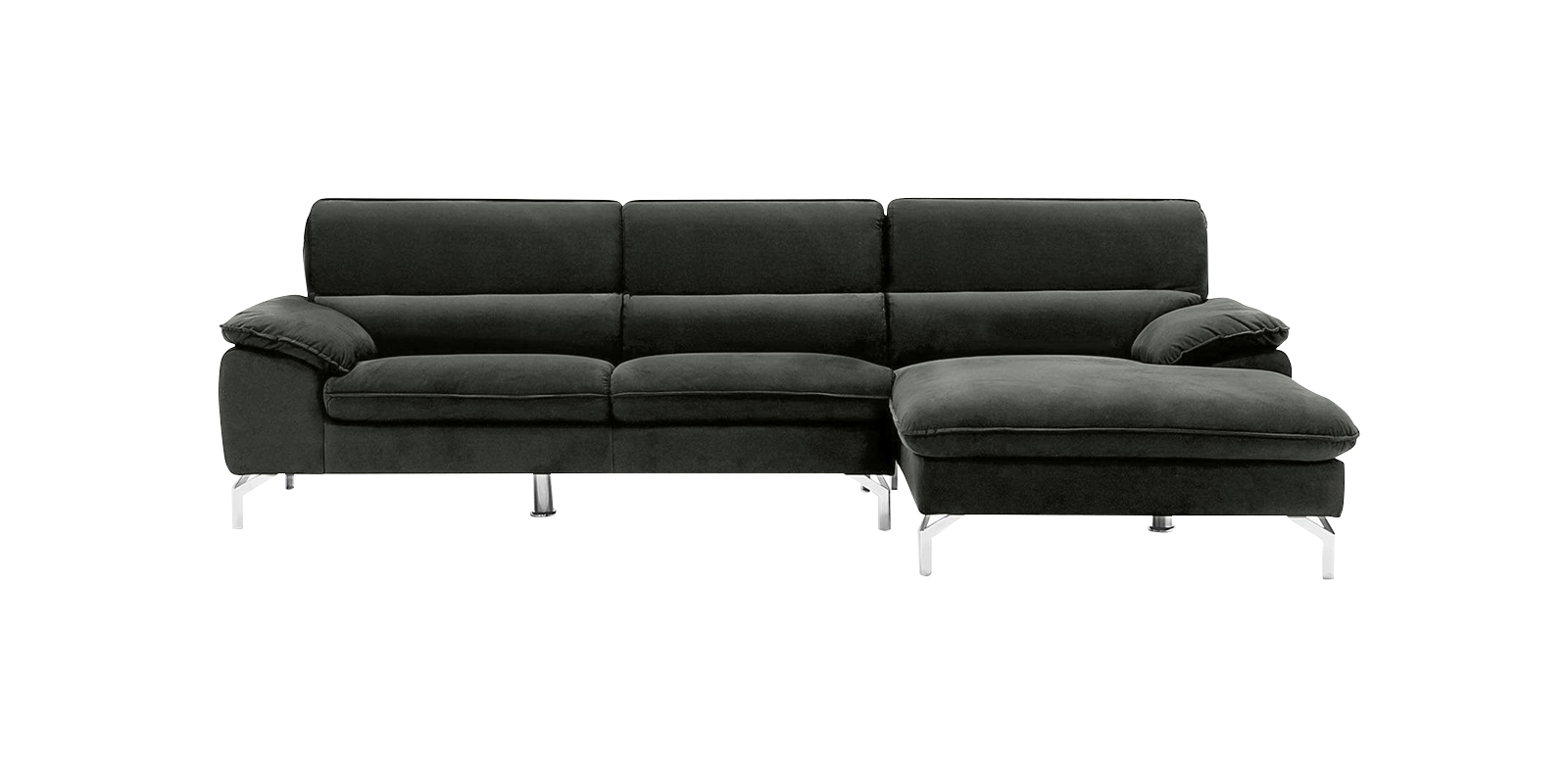 Libby LHS Sofa with Lounger in Grey Colour by Dreamzz Furniture
