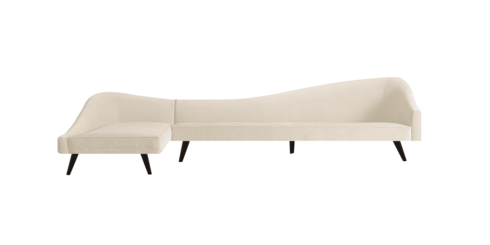 Vivacious Sofa with Lounger in Light Beige Colour
