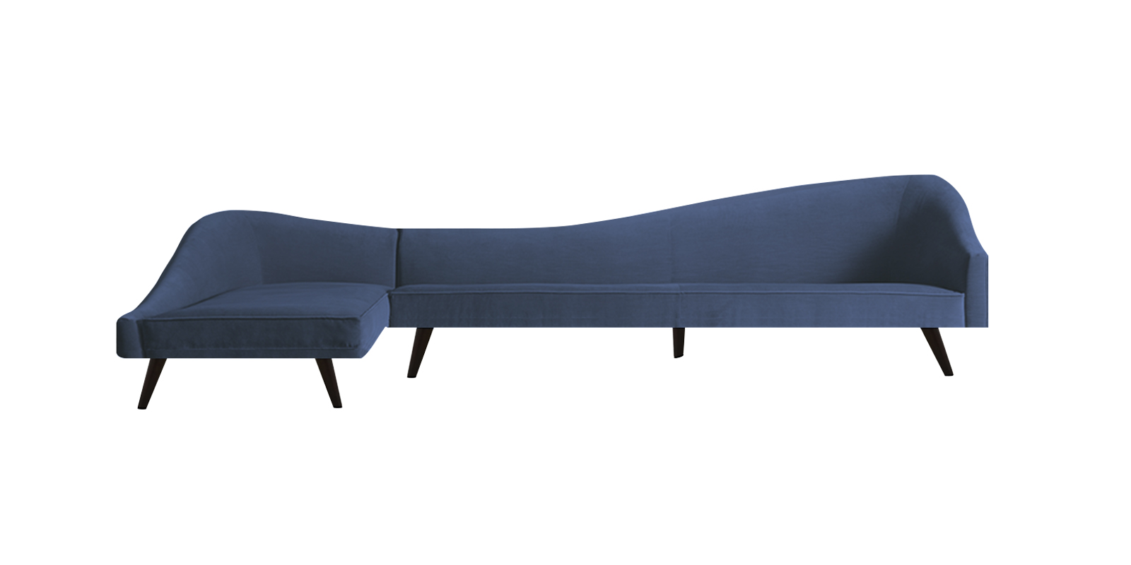 Vivacious Sofa with Lounger in Blue Colour