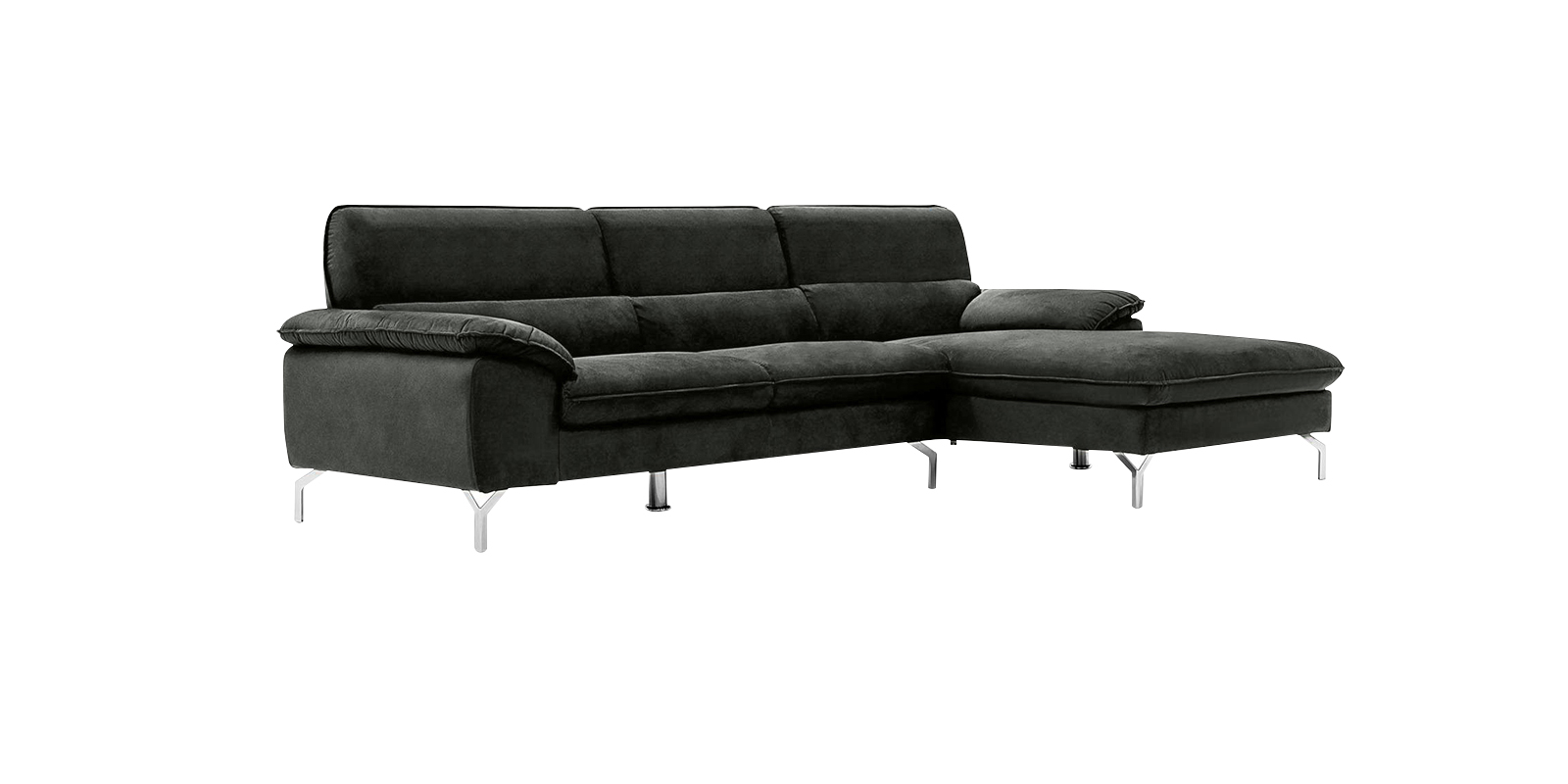 Libby LHS Sofa with Lounger in Grey Colour by Dreamzz Furniture