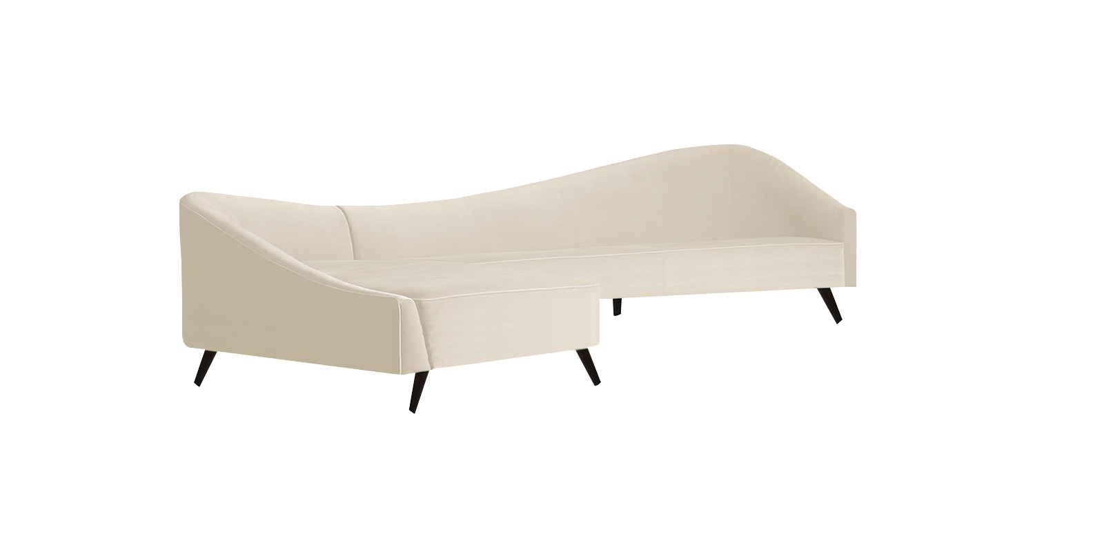 Vivacious Sofa with Lounger in Light Beige Colour