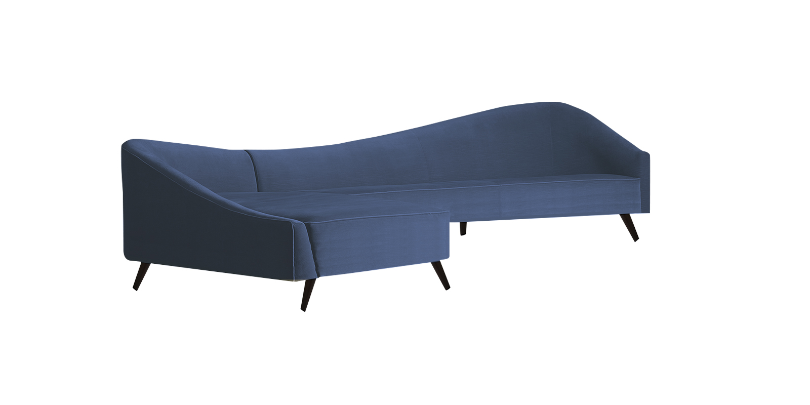 Vivacious Sofa with Lounger in Blue Colour