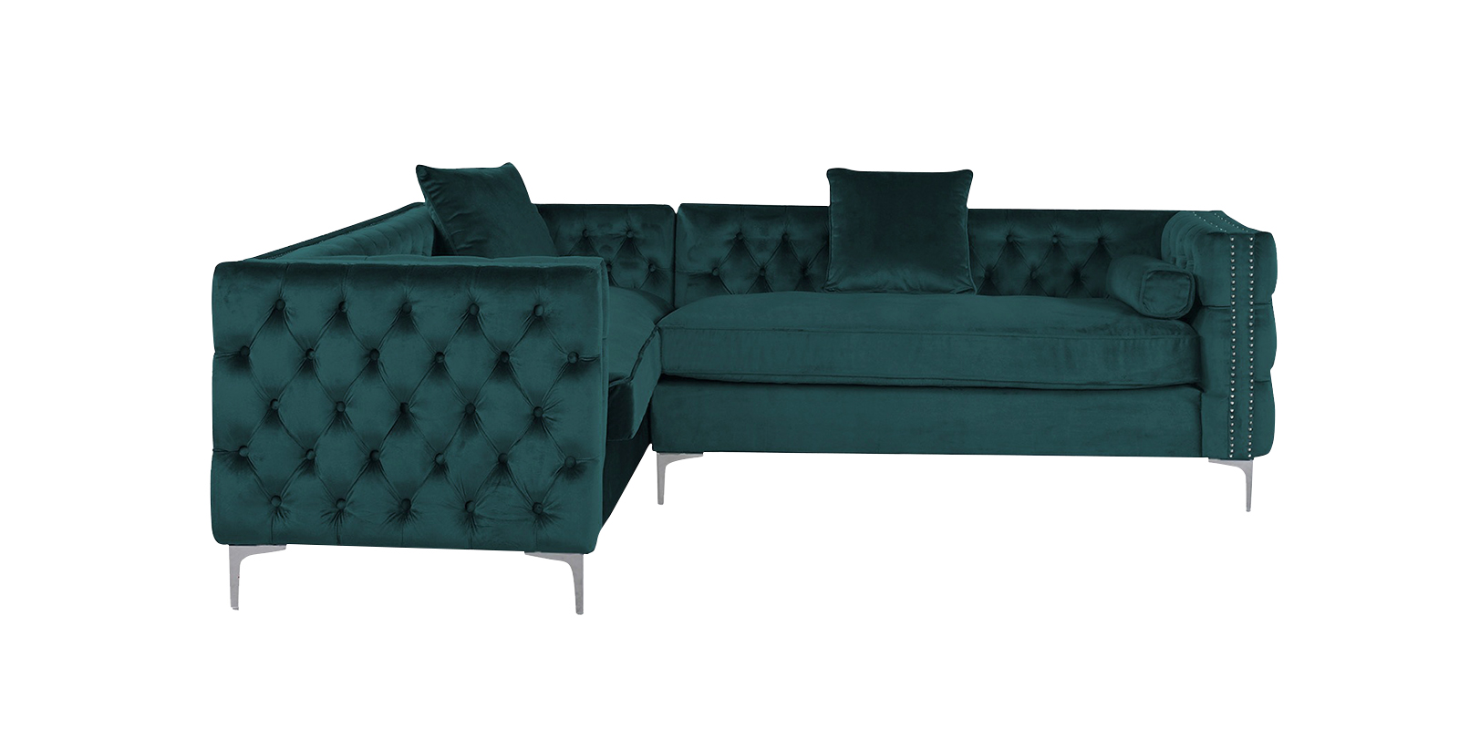 Tidafors Classic LHS Sofa in Velvet Green colour