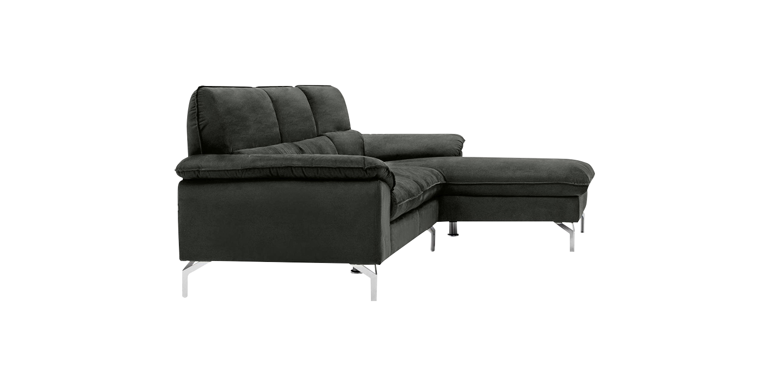 Libby LHS Sofa with Lounger in Grey Colour by Dreamzz Furniture