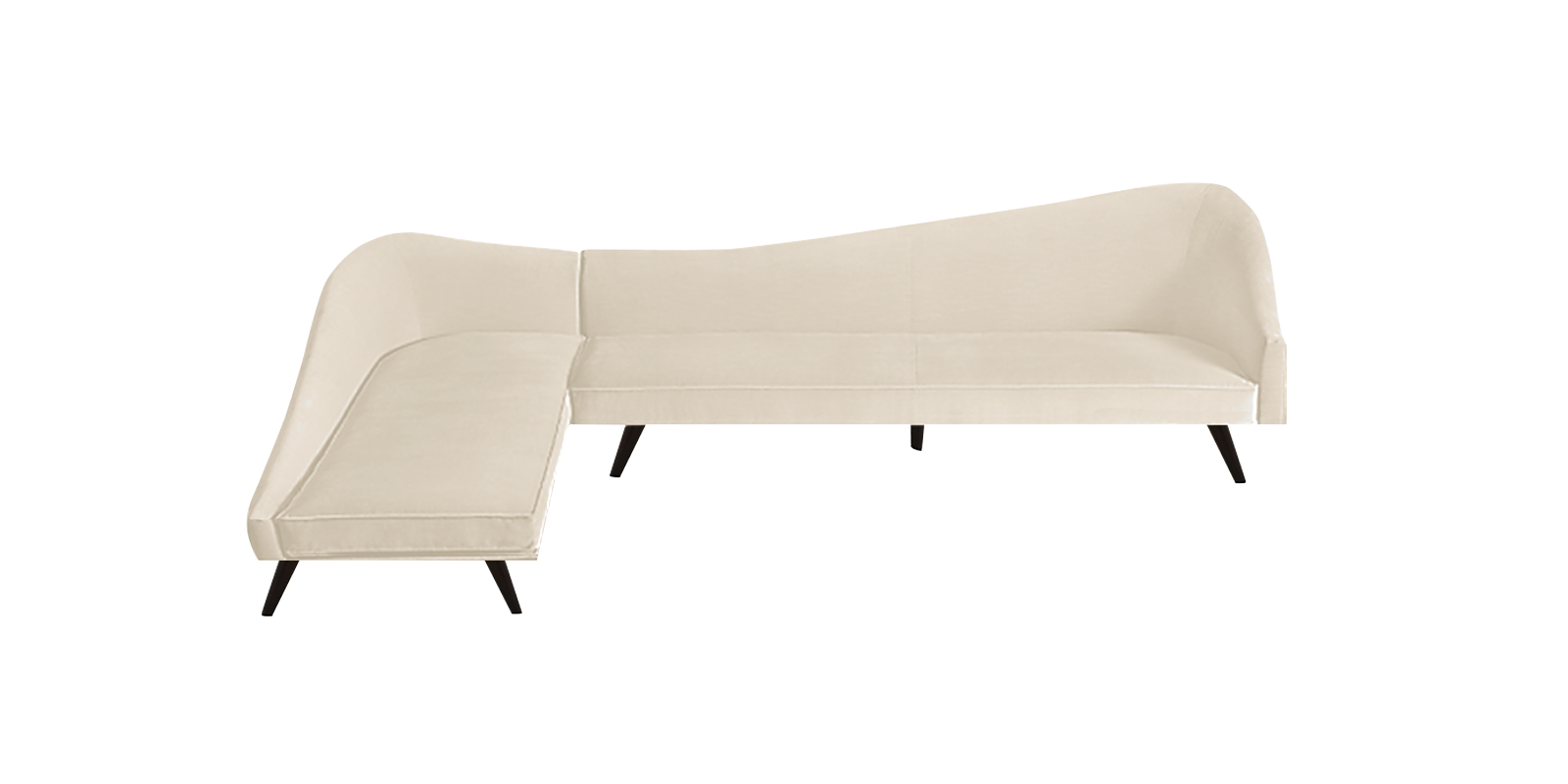 Vivacious Sofa with Lounger in Light Beige Colour