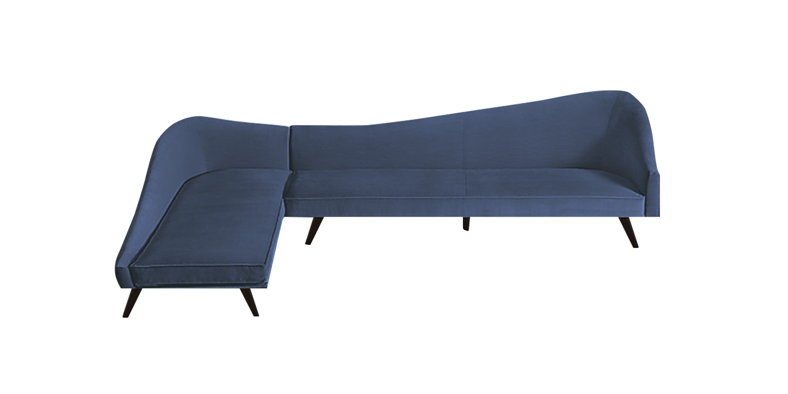 Vivacious Sofa with Lounger in Blue Colour