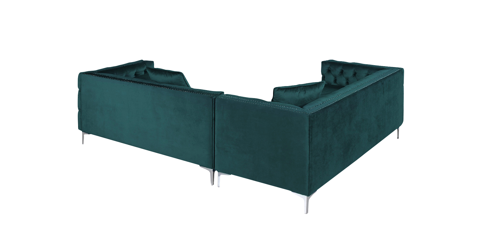 Tidafors Classic LHS Sofa in Velvet Green colour