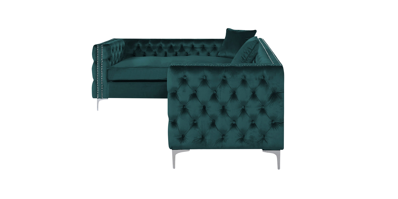 Tidafors Classic LHS Sofa in Velvet Green colour