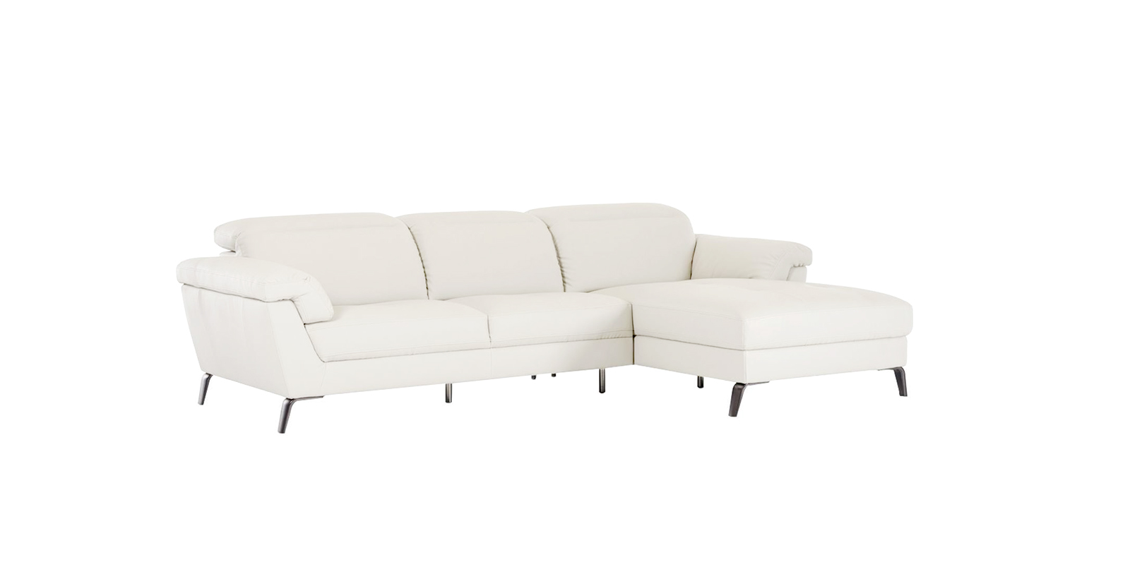 Honora LHS Sofa with Lounger in White Colour