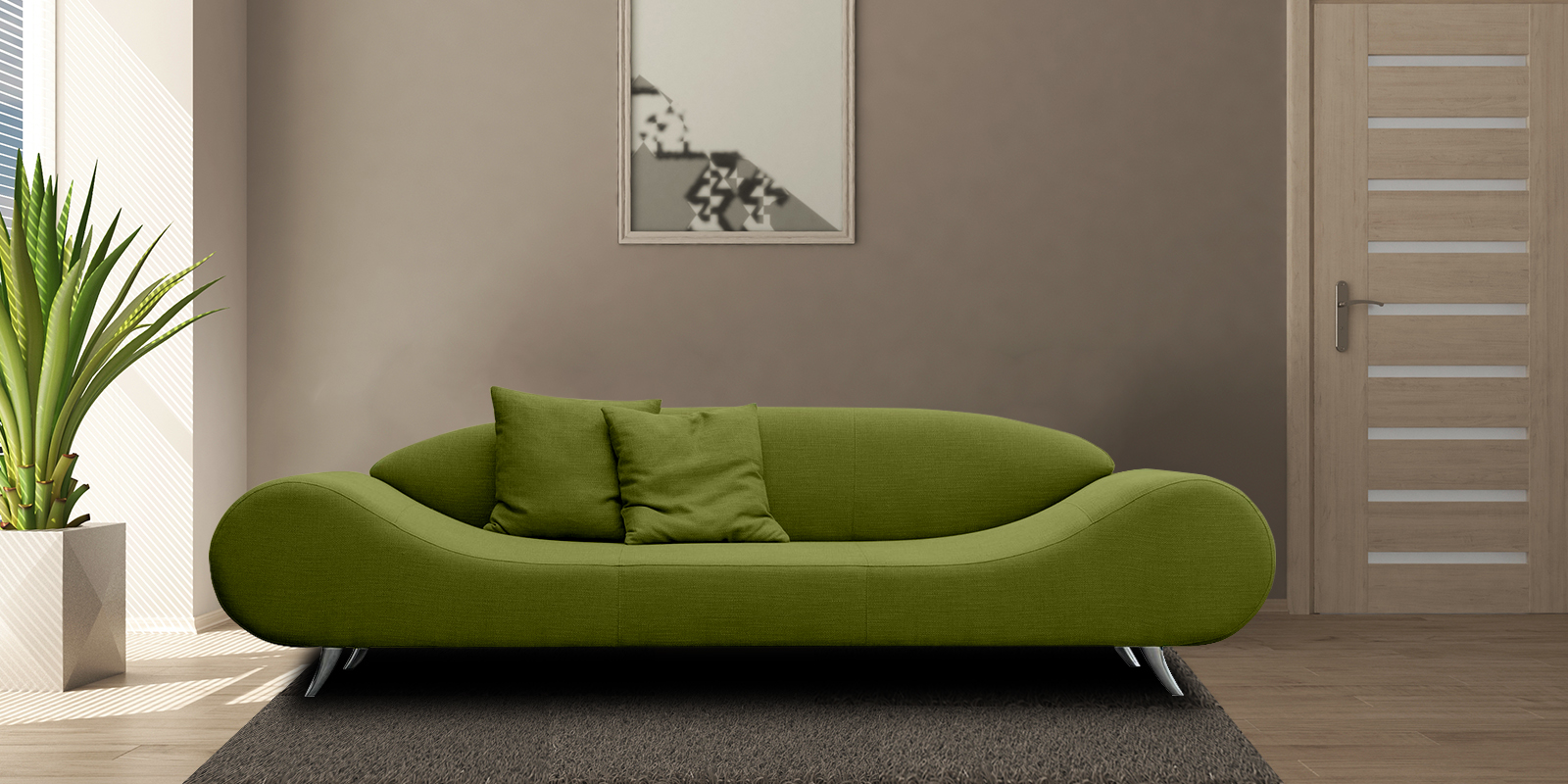 Astonishing Fabric 3 Seater Sofa In